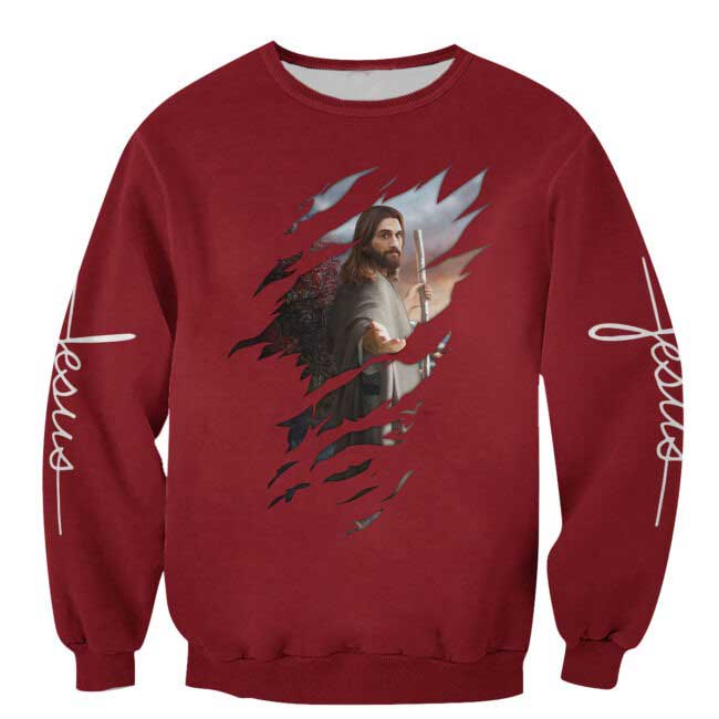 Love Jesus 3D All Over Printed Shirt Sublimation Christian Jesus Shirts Hoodie Jesus Clothing TO0234