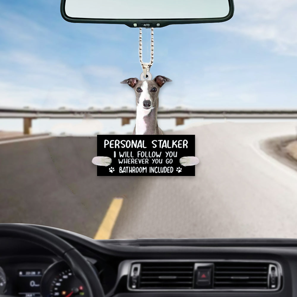 Cute Grey Hound Ornaments Personal Stalker Car Hanging Ornament OO1016