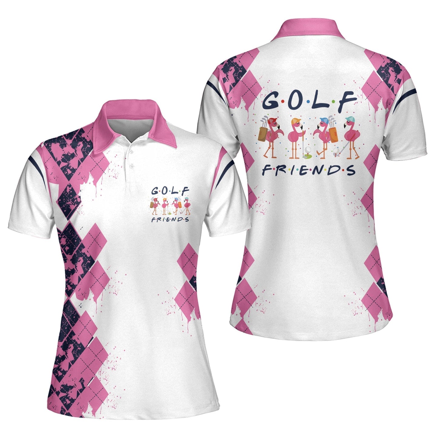 Golf Friends Flamingo V2 Women Sleeveless Polo Shirt, Short Sleeve Polo Shirt SO0864