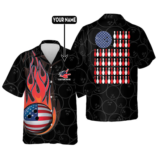 Skull Flame Hawaiian Bowling Shirts HB0020