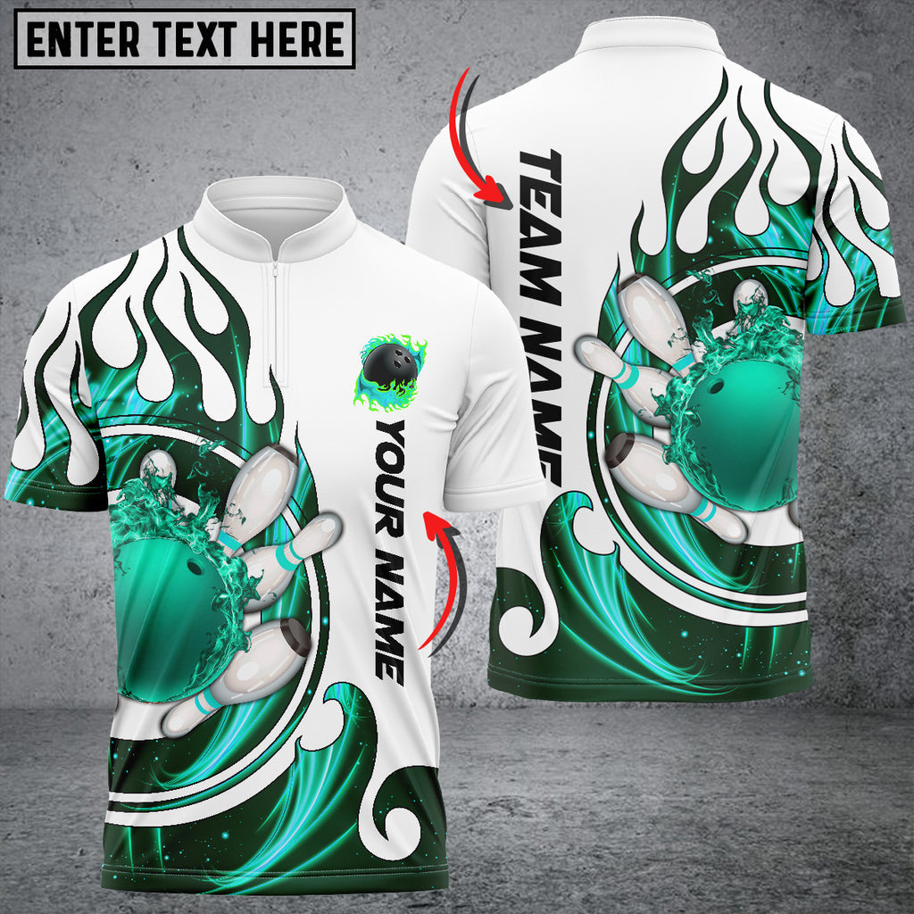 Fire Blaster Bowling And Pins Multicolor Option Customized Name 3D Bowling Jersey Shirt SO0548