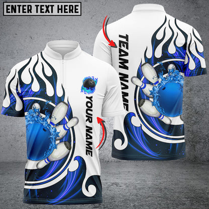 Fire Blaster Bowling And Pins Multicolor Option Customized Name 3D Bowling Jersey Shirt SO0548