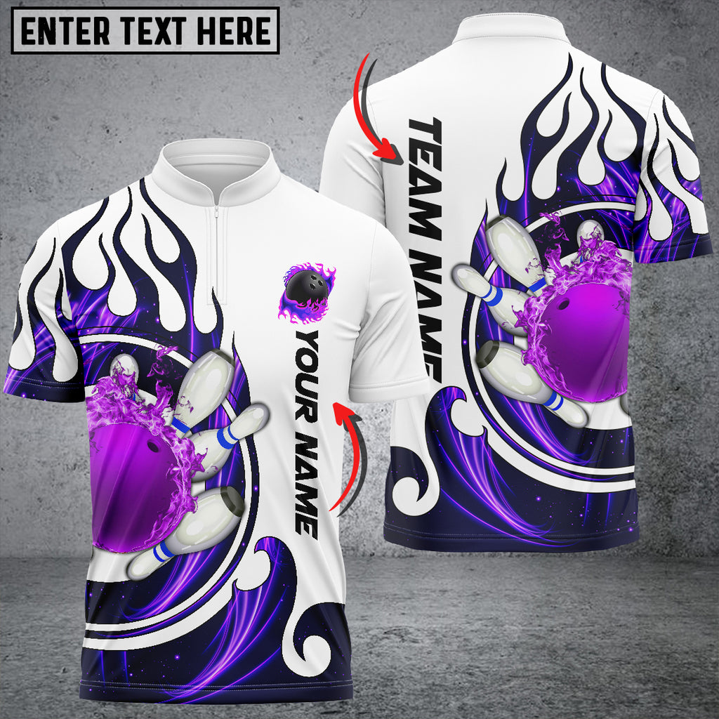 Fire Blaster Bowling And Pins Multicolor Option Customized Name 3D Bowling Jersey Shirt SO0548