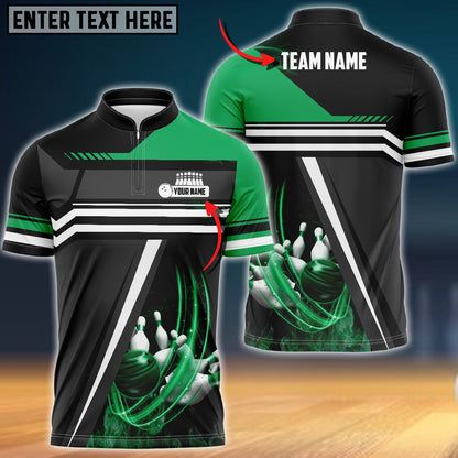 Bowling And Pins Spinning Multicolor Option Customized Name 3D Bowling Jersey Shirt SO0618