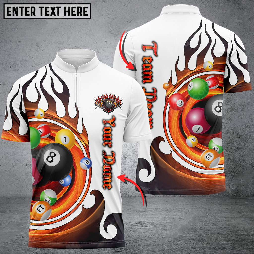 Lasfour Billiards Fire Tornado Personalized Name 3D Jersey Shirt Multi Color Options SO0616