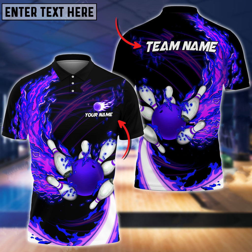 Breath Of Fire Bowling And Pins Multicolor Option Customized Name 3D Polo Shirt SO0532