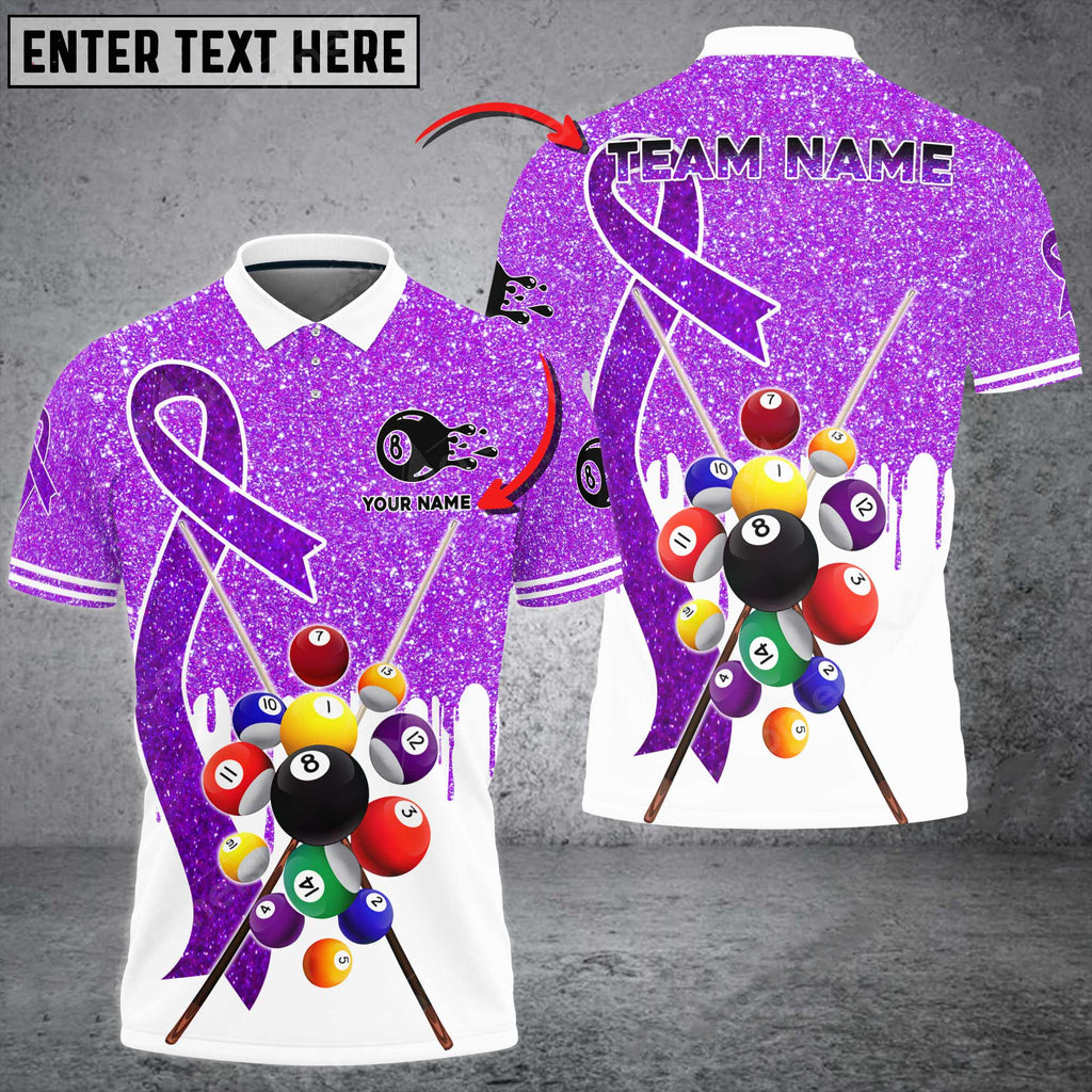 Billiard Awareness Edition Multicolor Option Customized Name 3D Polo Shirt, Perfect Gift for Women SO0628