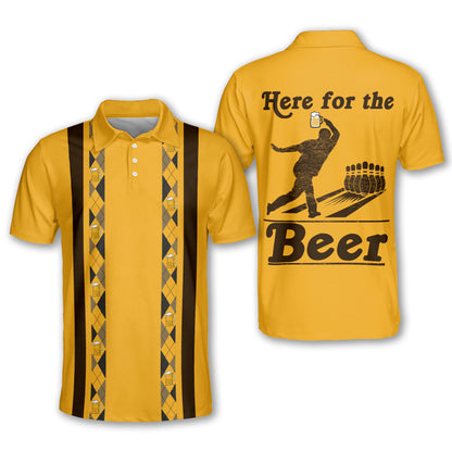 Here For The Beer Bowling Hawaiian Shirt, Perfect Gift for Bowler, Beer Shirt HO0401