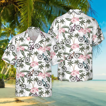 Aloha Pink Flower And Bike Gift For Biking Lovers Hawaiian Shirt, Summer aloha hawaii shirt for Men women HO1718