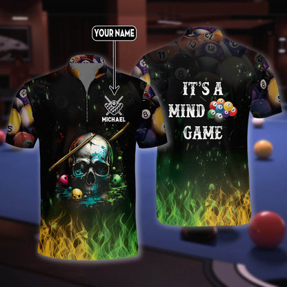 Dead Stroke Skull Billiard On Fire Personalized Name Hawaiian Shirt HO3144