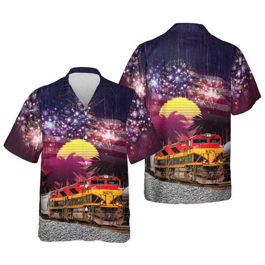 Kansas City Southern Railway KCS 3999 EMD SD70ACe, 4th Of July Hawaiian Shirt HO3876