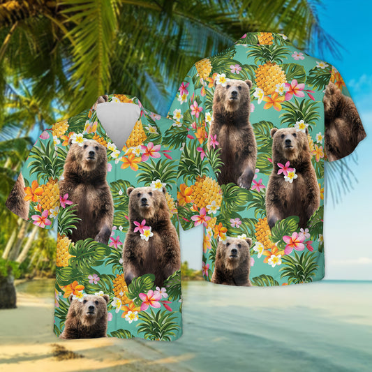 Bear And Pineapple Hawaiian Shirt For Men And Woman, Hawaii Bear Aloha Shirts, Bear Lovers Hawaiian Shirt HO4802