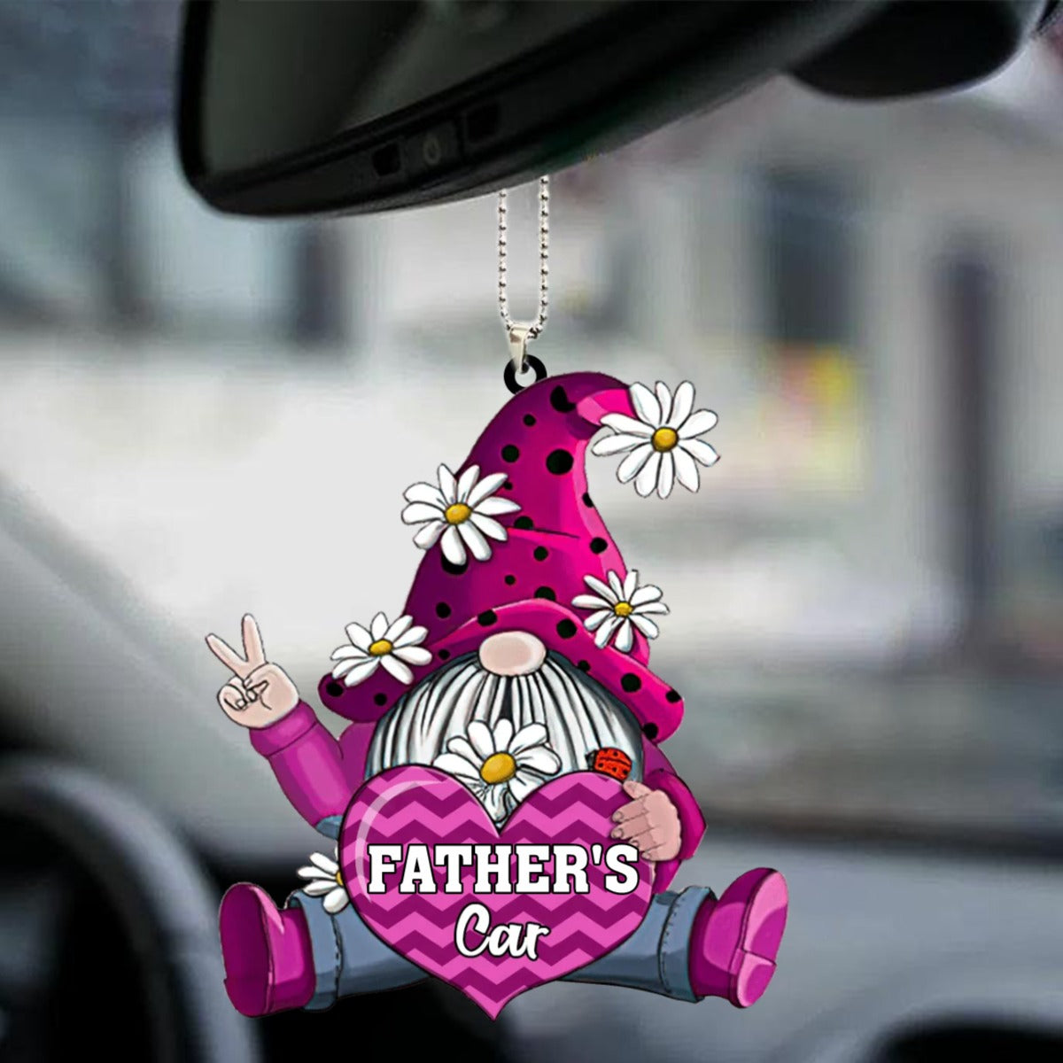 Personalized Shaped Car Acrylic Car Hanging Ornament Gnomes With Hearts Ornaments Interior Car SO1431