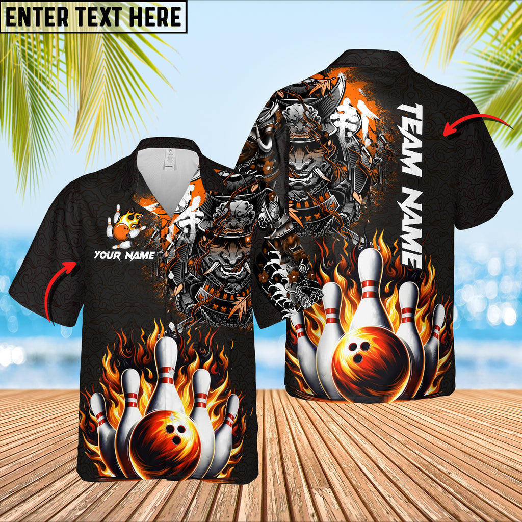 Bowling Samurai Warrior Madness Multicolor Option Customized Name Hawaiian Shirt 6 Colors HO5659