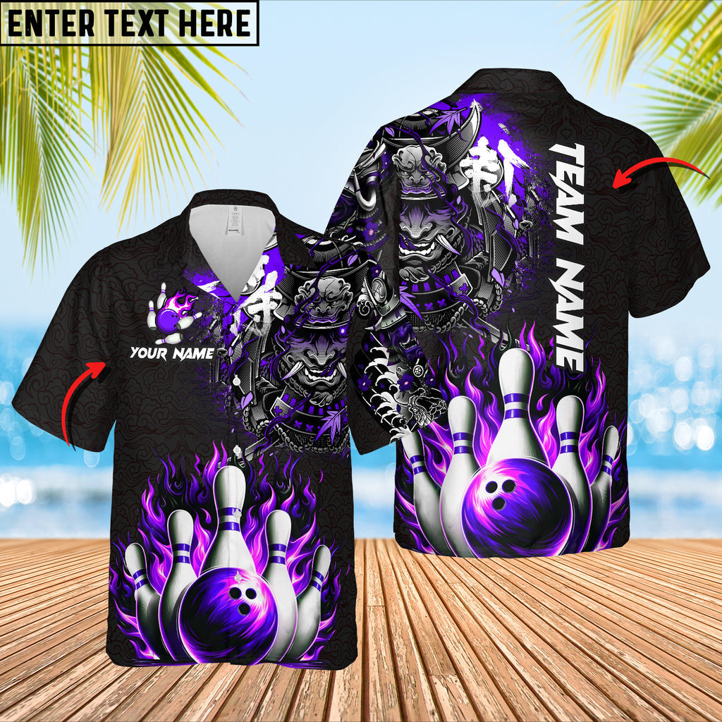 Bowling Samurai Warrior Madness Multicolor Option Customized Name Hawaiian Shirt 6 Colors HO5659