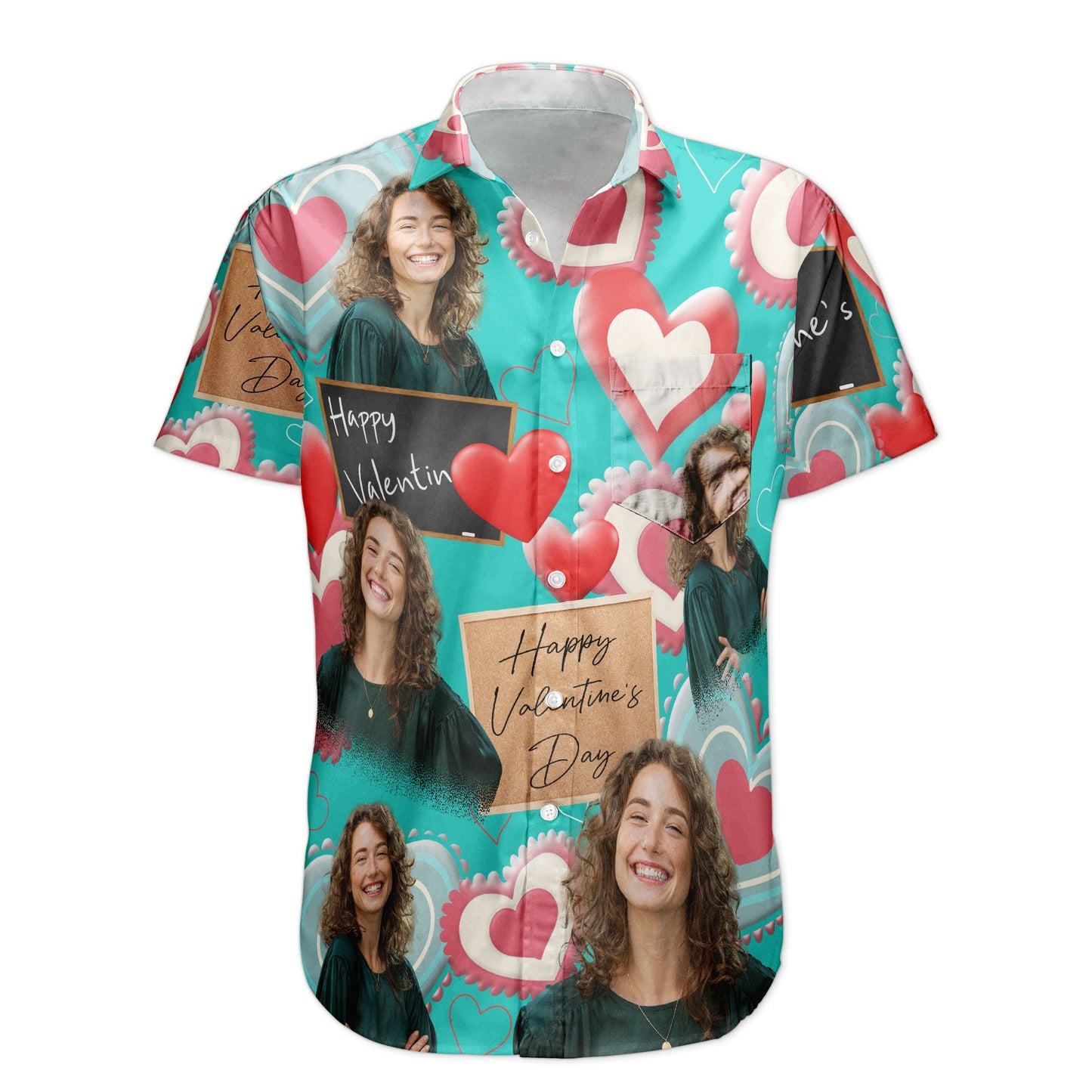 Happy Valentine's Day - Personalized Photo Hawaiian Shirt HA0072