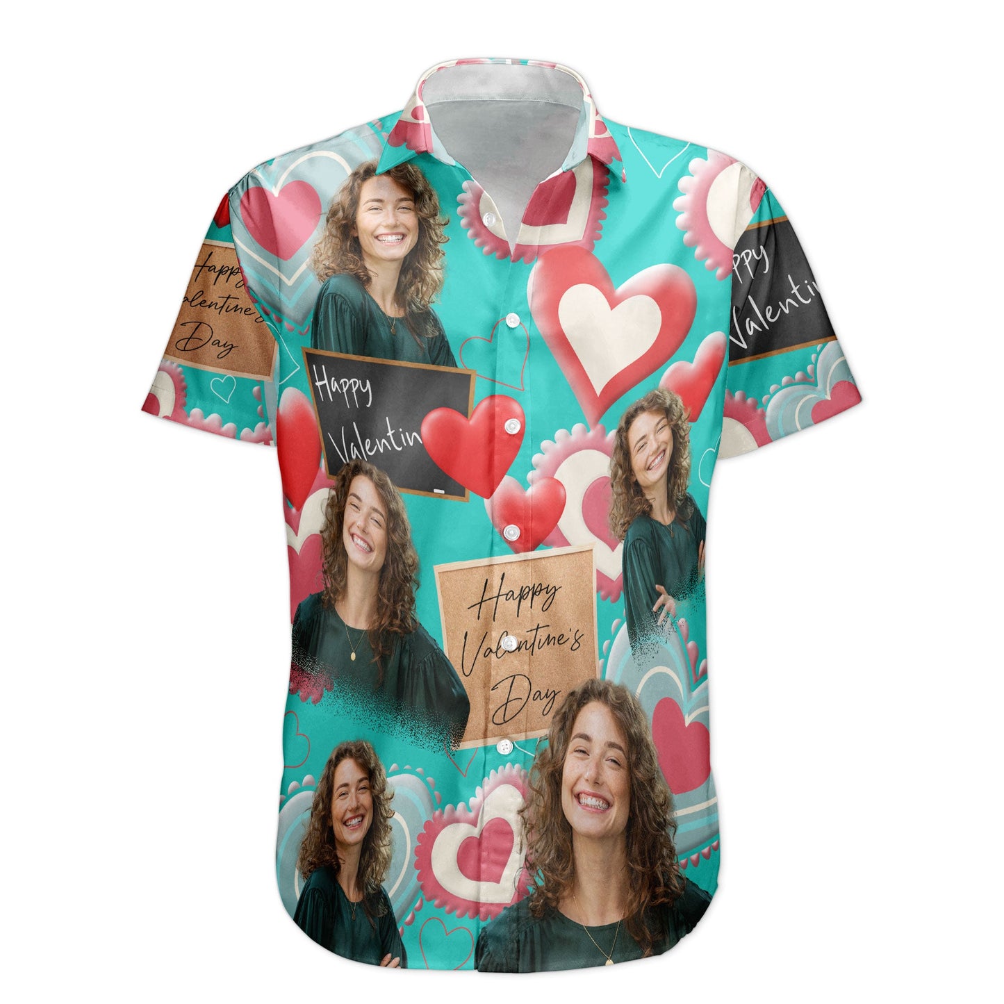 Happy Valentine's Day - Personalized Photo Hawaiian Shirt HA0072