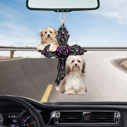 Havanese Pray For God Car Hanging Ornament Dog Pray For God Ornament Lasfour OO0724