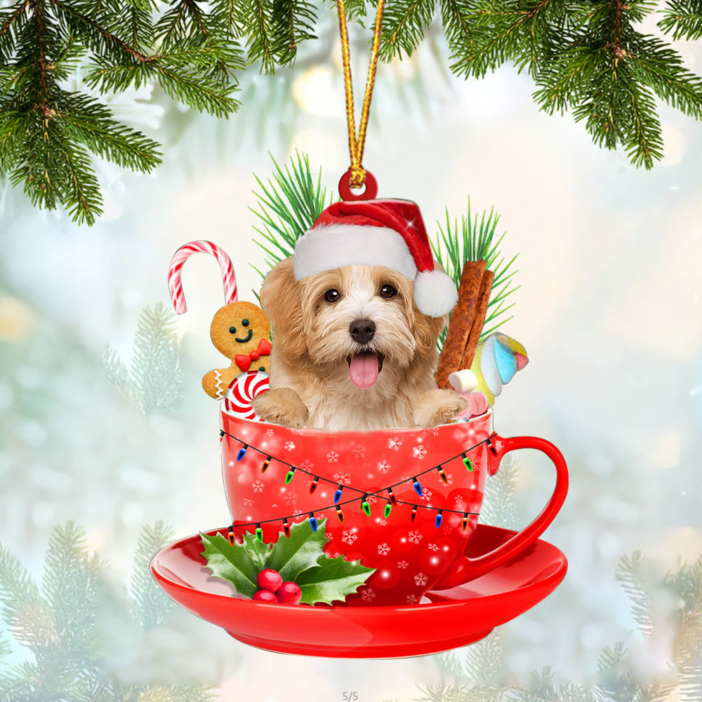 Havanese In Cup Merry Christmas Ornament Flat Acrylic Dog Ornament SO1210