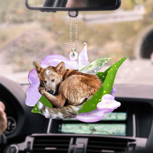 Heeler Sleep On Fallen Leaves Two Sided Ornament, Gift For Pet Lover, Animal Ornaments OO0535