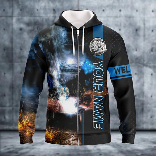 Personalized 3D All Over Print Welder Hoodie Zip Up Hoodie Welder Man, Welder Clothing, Welder Gifts TO2786