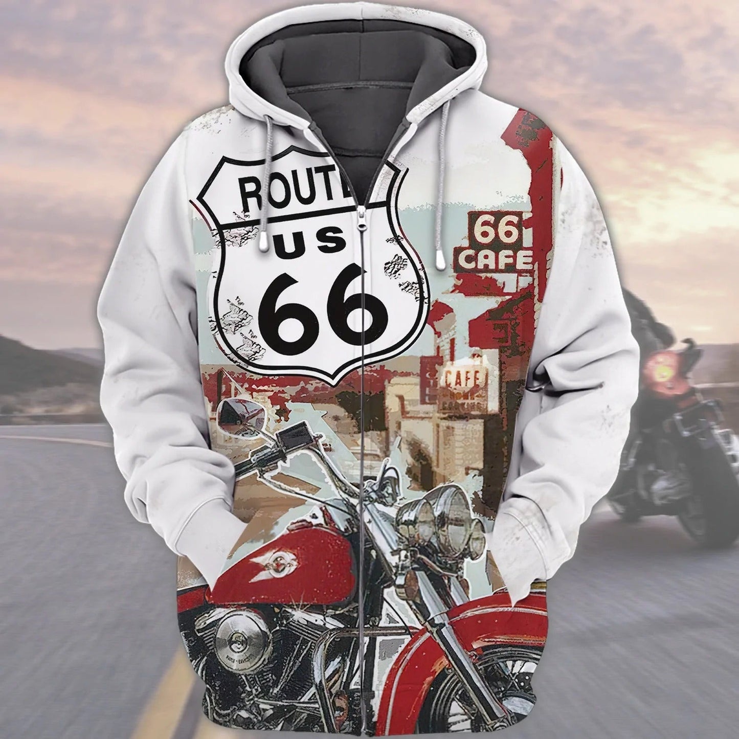 This Biker Conquers Route 66 Cafe 3D T Shirt, Biker Hoodie Bomber, Gift For Biker TO2755