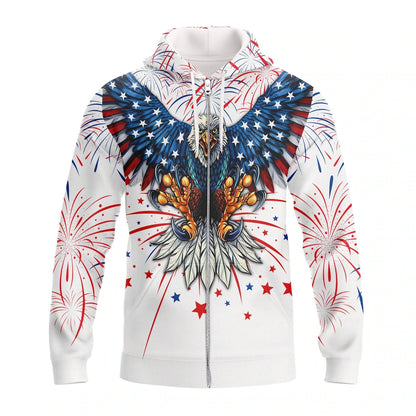 Independence Day Is Coming Ealge 3D All Over Printed T Shirt 3D Bomber Hoodie For 4Th July Pride American TO0144