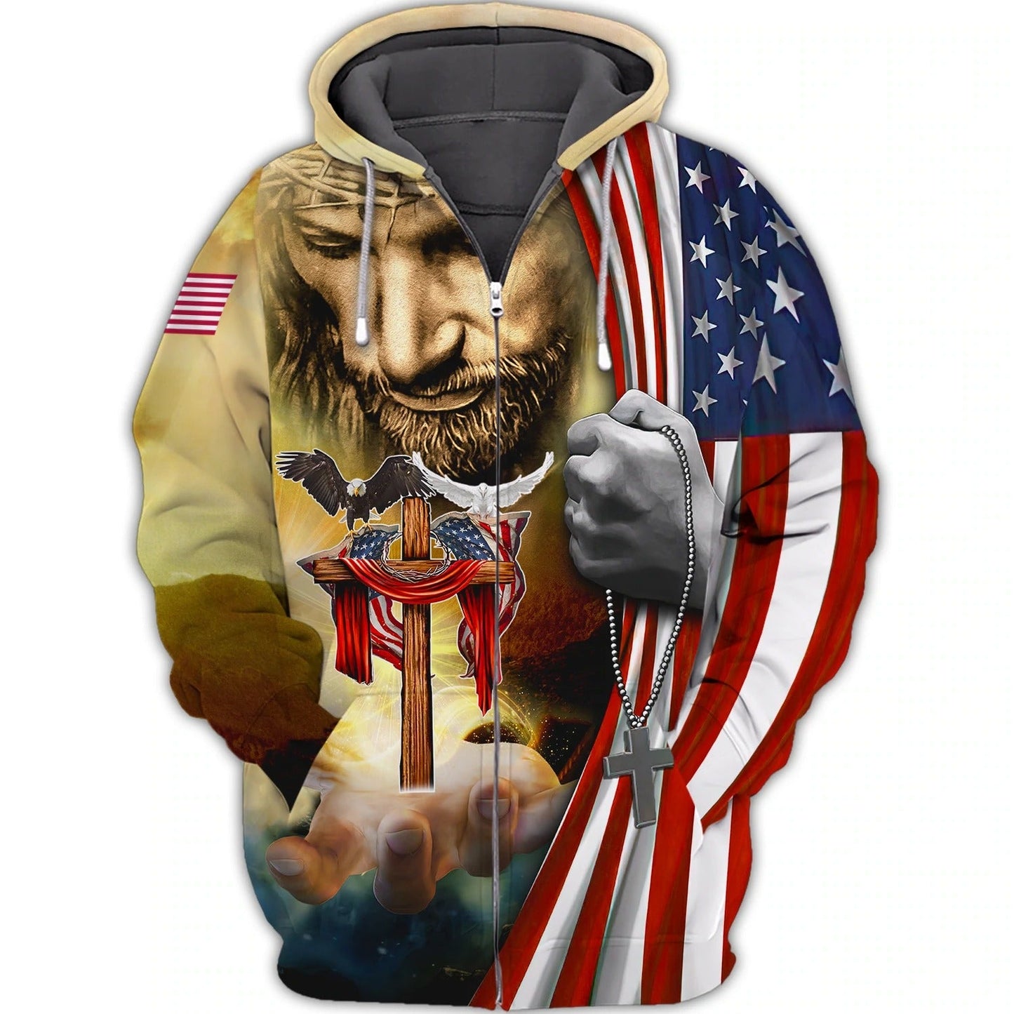 One Nation Under God, 3D Full Print Hoodie T Shirt, Independence Day 3D Hawaiian Shirts TO0216