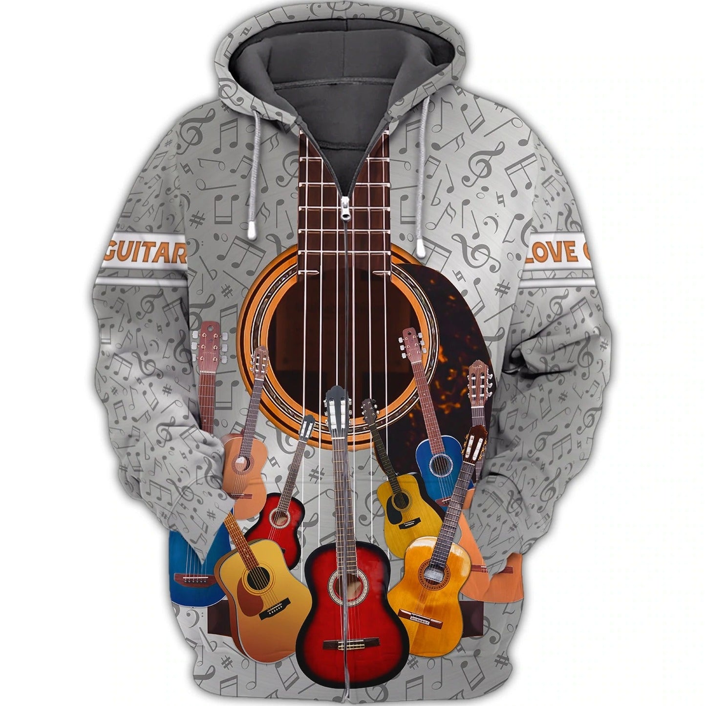 3D Full Print T Shirt For Guitarist, Gift For Guitar Lover, Guitar Sublimation Shirt Hoodie, Love Guitars 3D Bomber TO0205