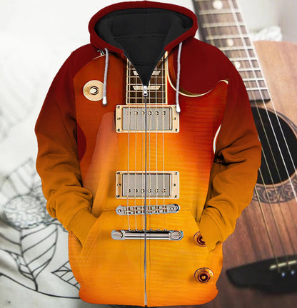 3D All Over Print Electric Guitar T Shirt, Guitar Lover 3D Hoodie Shirts, Gift For Guitar Men Woman TO0188