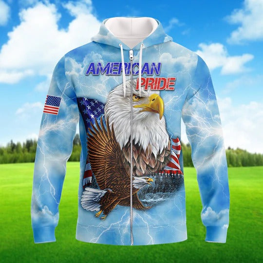 Independence American 3D Full Print T Shirt 3D Hoodie For 4Th Of July Pride American TO0141