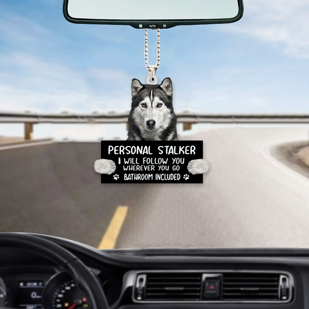 Funny Dog Ornaments Husky Personal Stalker Car Hanging Ornament OO1014