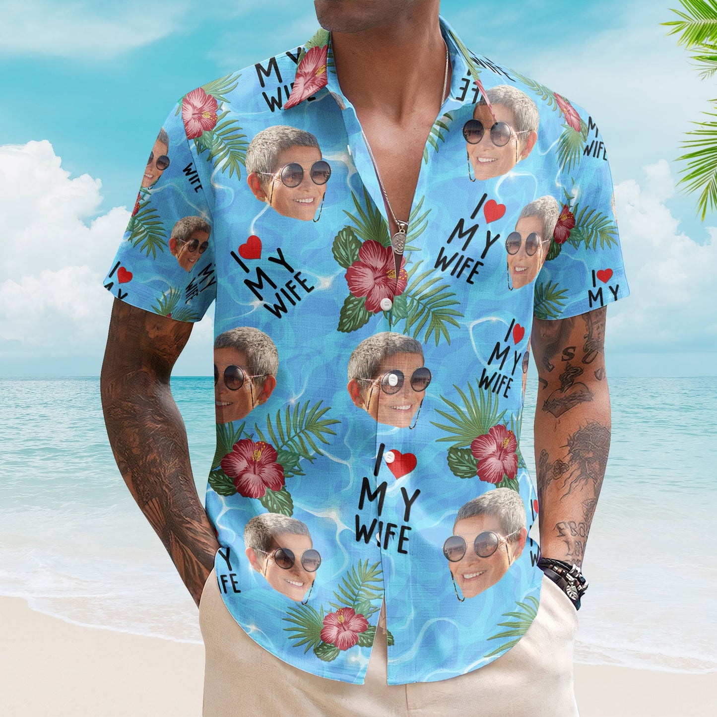 I Love My Wife Summer Vacation For Husband - Personalized Hawaiian Shirt HA0082