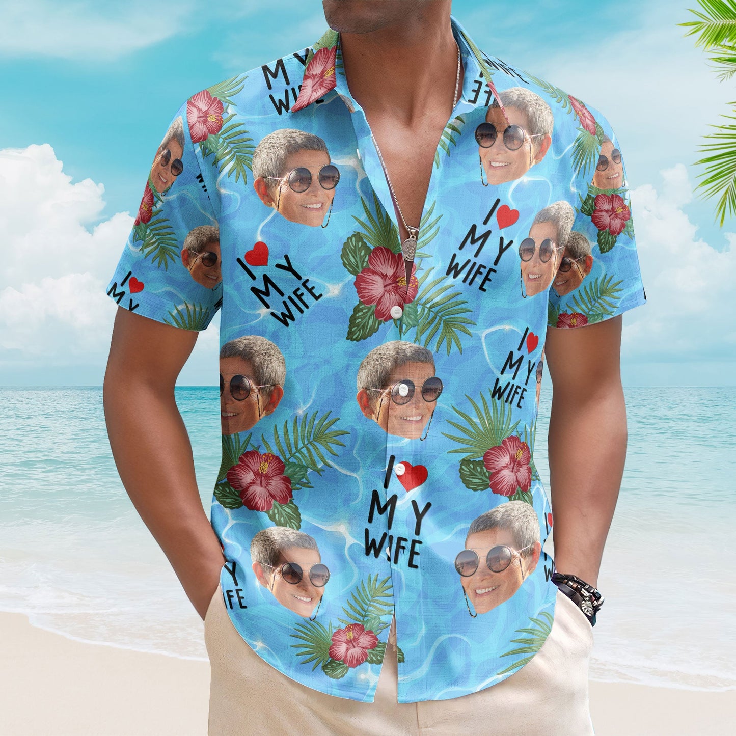 I Love My Wife Summer Vacation For Husband - Personalized Hawaiian Shirt HA0082