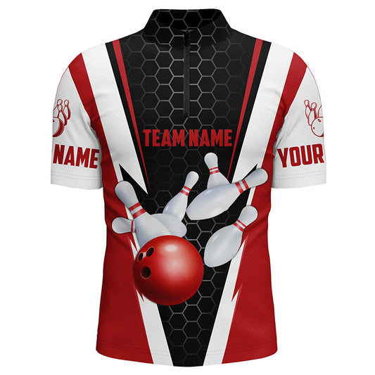 Bowling Shirts For Men Custom Name And Team Name Strike Bowling Ball And Pins, Team Bowling Shirts SO1322