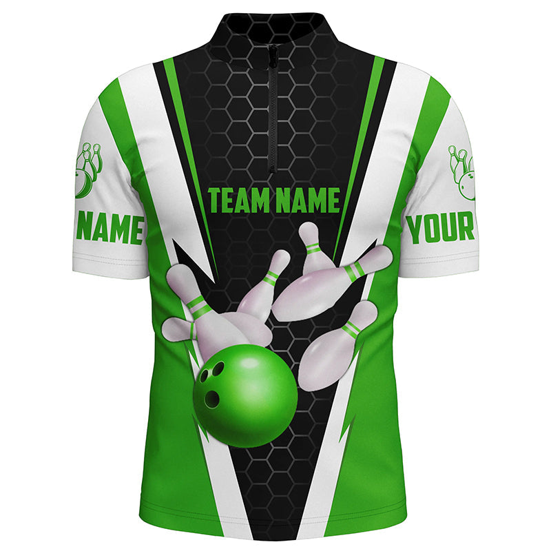 Bowling Shirts For Men Custom Name And Team Name Strike Bowling Ball And Pins, Team Bowling Shirts SO1322