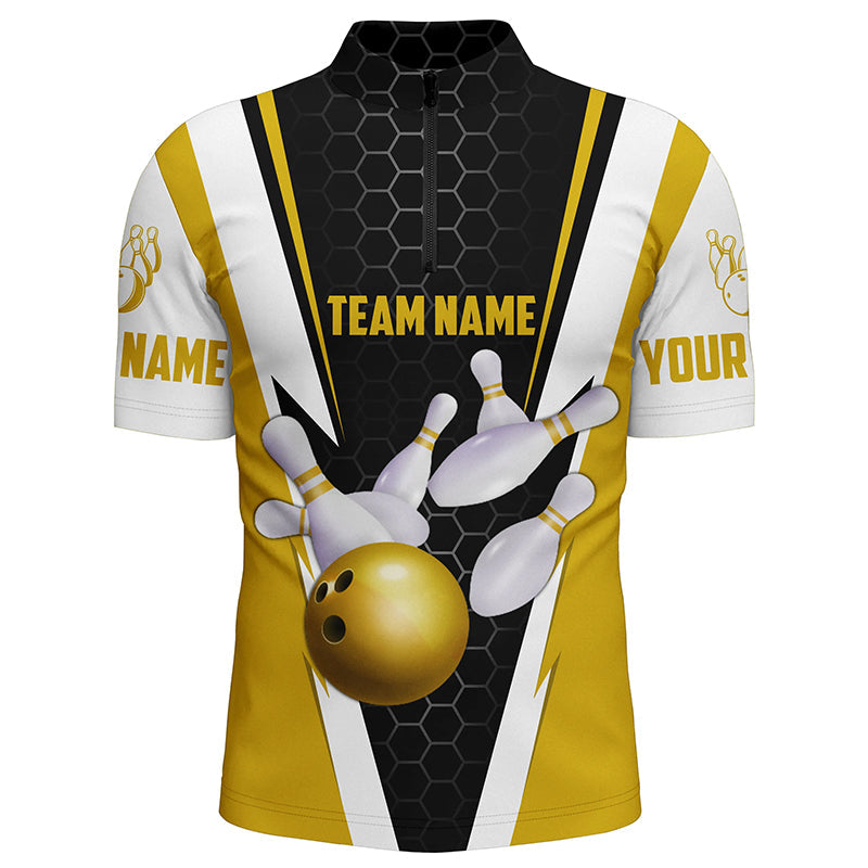 Bowling Shirts For Men Custom Name And Team Name Strike Bowling Ball And Pins, Team Bowling Shirts SO1322