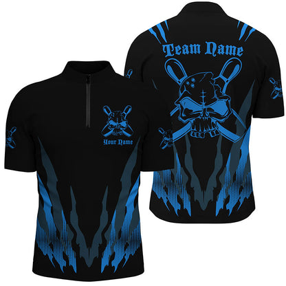 Custom Bowling Shirts For Men And Women, Skull Bowling Team Shirts Bowling Pin, Personalized Bowling Jersey Shirt SO1000