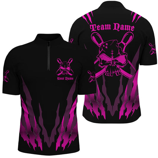 Custom Bowling Shirts For Men And Women, Skull Bowling Team Shirts Bowling Pin, Personalized Bowling Jersey Shirt SO1000