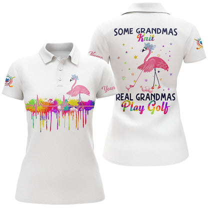 Women sleeveless polo shirt custom some grandmas knit real grandmas play golf flamingo grandmas golfer SO1318