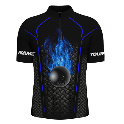 Bowling Shirt For men custom Quarter Zip Bowling Jersey 3D Bowling Multi Color Team Shirt For men SO0859