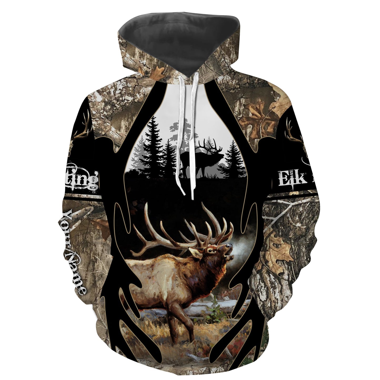 Elk Hunting Camo Custom Name 3D Full Printing Shirts, Hoodie - Personalized Hunting Gifts SO0439