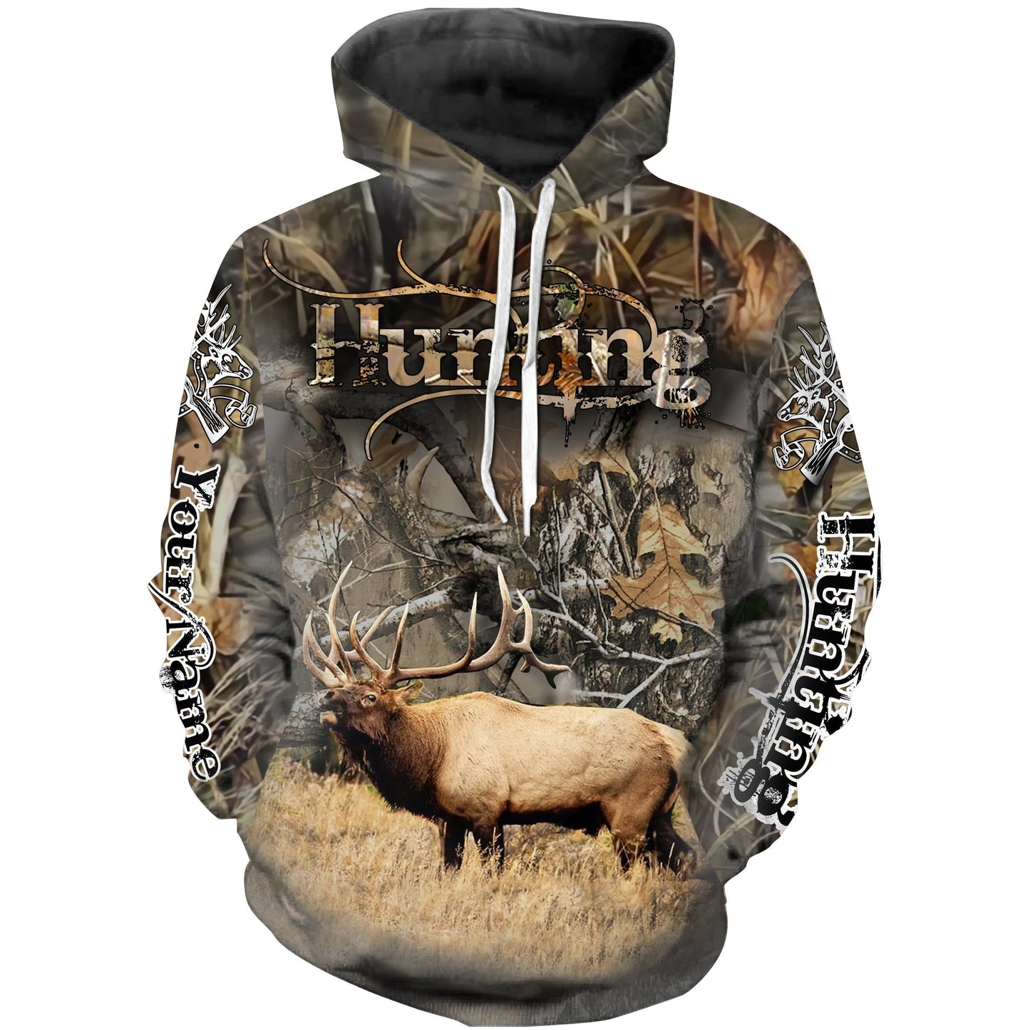 Elk Hunting Camo Custom Name 3D Full Printing Shirts, Hoodie - Personalized Hunting Gifts SO0439