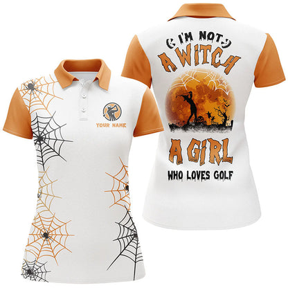 I'm Not a Witch a Girl Who Loves Golf Halloween Womens Golf Polo Shirt, Customized Halloween Golf Shirts For Women, Funny Golf Gifts GO0001