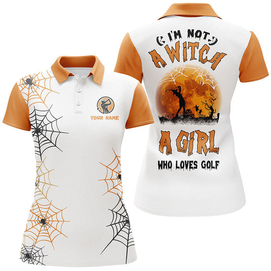 I'm Not a Witch a Girl Who Loves Golf Halloween Womens Golf Polo Shirt, Customized Halloween Golf Shirts For Women, Funny Golf Gifts GO0001