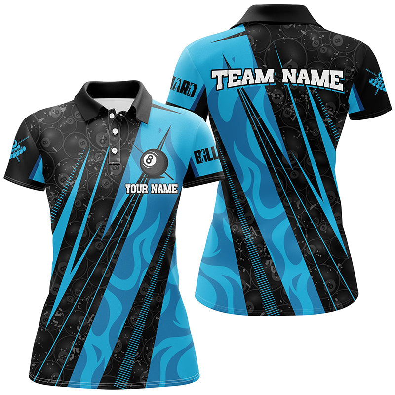 Billiard Color Billiard Tournament Sport Customized Name, Team Name 3D Polo Shirt For Women BIO0008