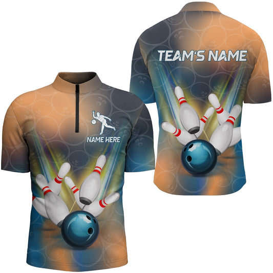 Personalized Bowling Quarter-Zip Shirt Men 3D Bowling Jersey Custom Bowling Team League Shirts SO0925