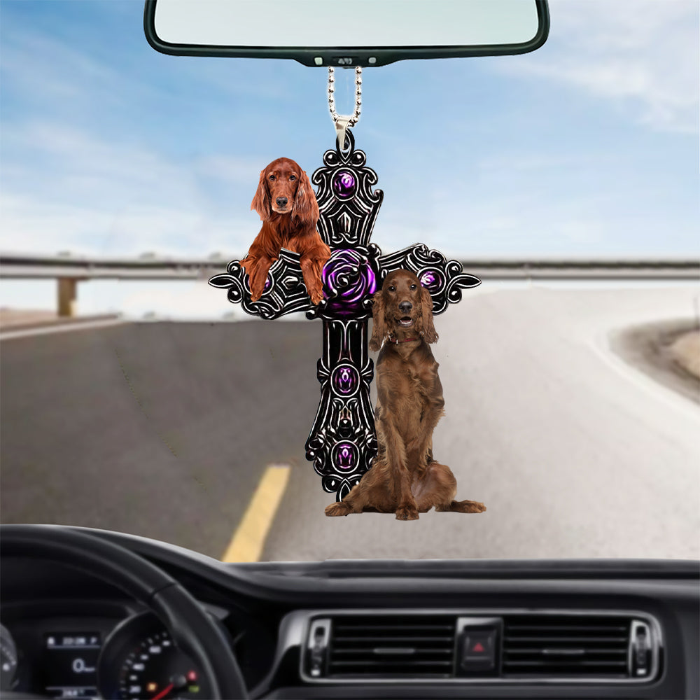 Irish Setter Pray For God Car Hanging Ornament Lasfour OO0753