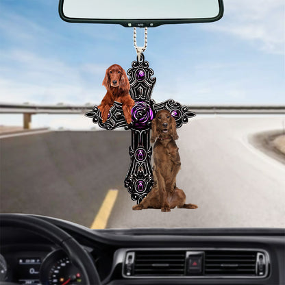 Irish Setter Pray For God Car Hanging Ornament Lasfour OO0753