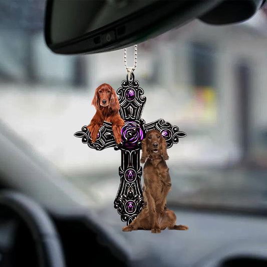 Irish Setter Pray For God Car Hanging Ornament Lasfour OO0753